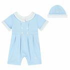 Baby Boys Blue Romper Set, 1, hi-res