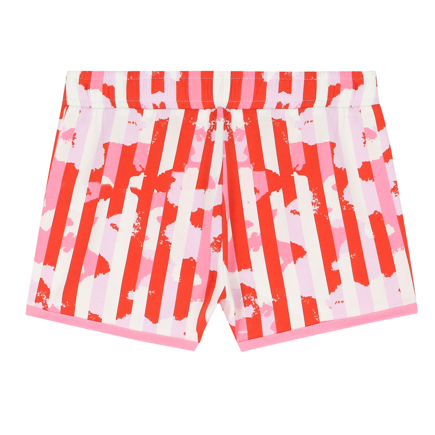 Girls Pink, Red & White Striped Shorts, 1, hi-res image number null