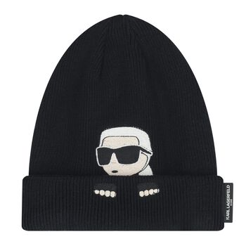 Baby Boys Black Ikonik Karl Knitted Hat