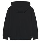 Boys Black Hooded Zip Up Top, 3, hi-res
