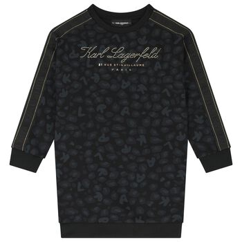 Girls Black Logo Dress