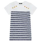 فستان بنات بالشعار باللون الأبيض والأزرق, 1, hi-res