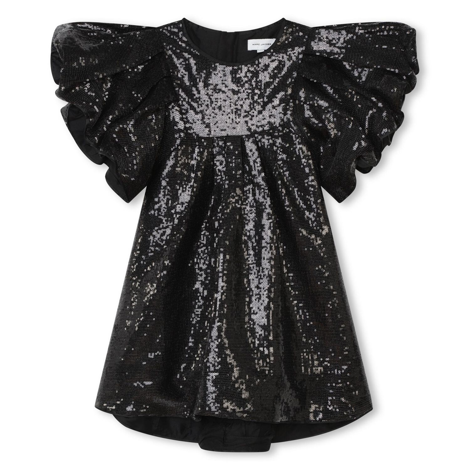Girls Black Mini-Me Sequin Dress, 1, hi-res