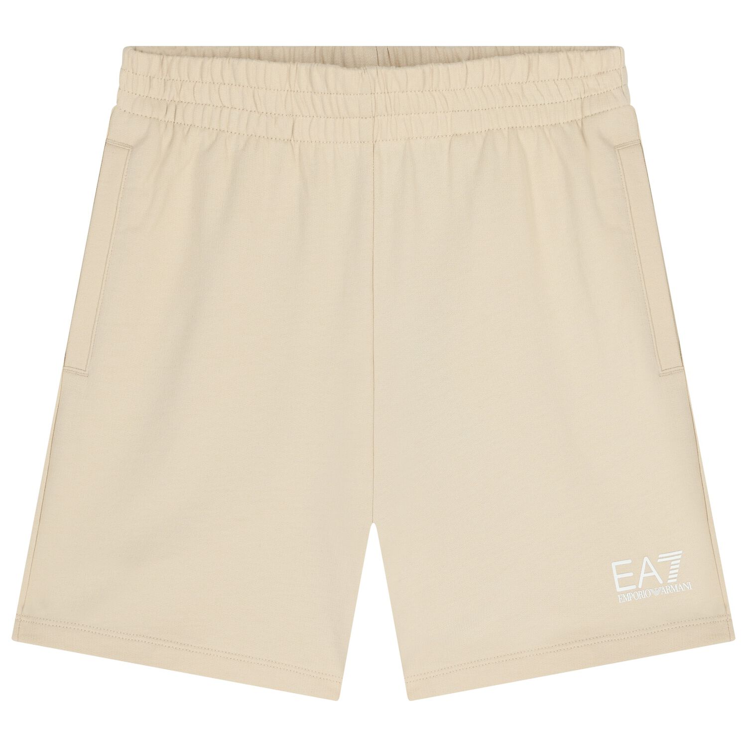 Boys Beige Logo Shorts, 4, hi-res