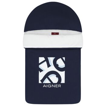 Baby Boys Blue & White Logo Nest