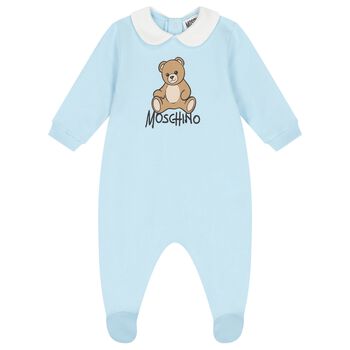 Blue Teddy Bear Logo Babygrow