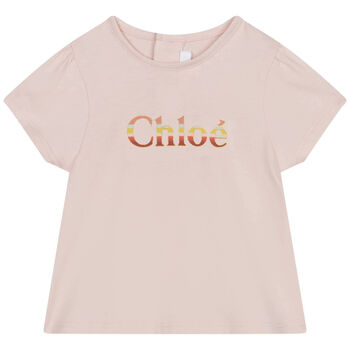 Younger Girls Pink Logo T-Shirt