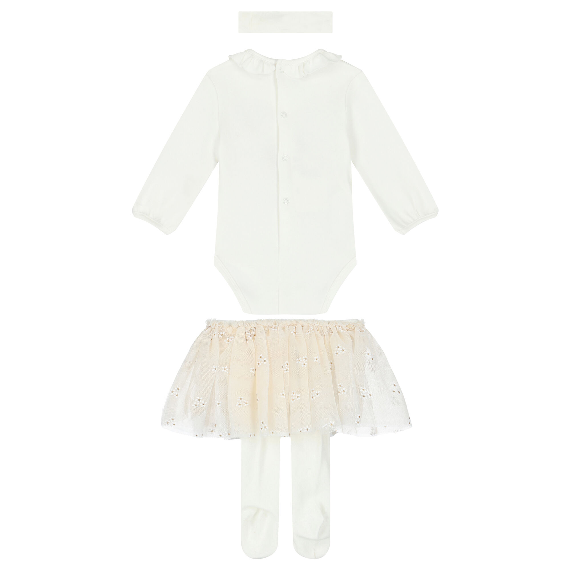 Mayoral Baby Girls Ivory 3 Piece Bodysuit Tutu Set Junior Couture UAE