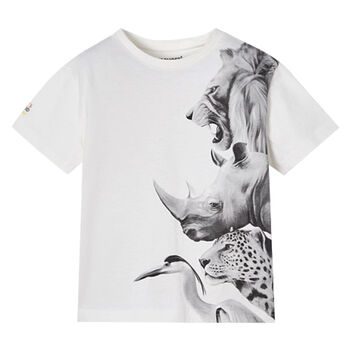 Boys White Animals T-Shirt