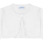 Girls White Bolero Cardigan, 2, hi-res