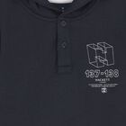 توب هودى اولاد بالشعار باللون الكحلى, 1, hi-res