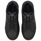 Boys Black Logo Trainers, 1, hi-res