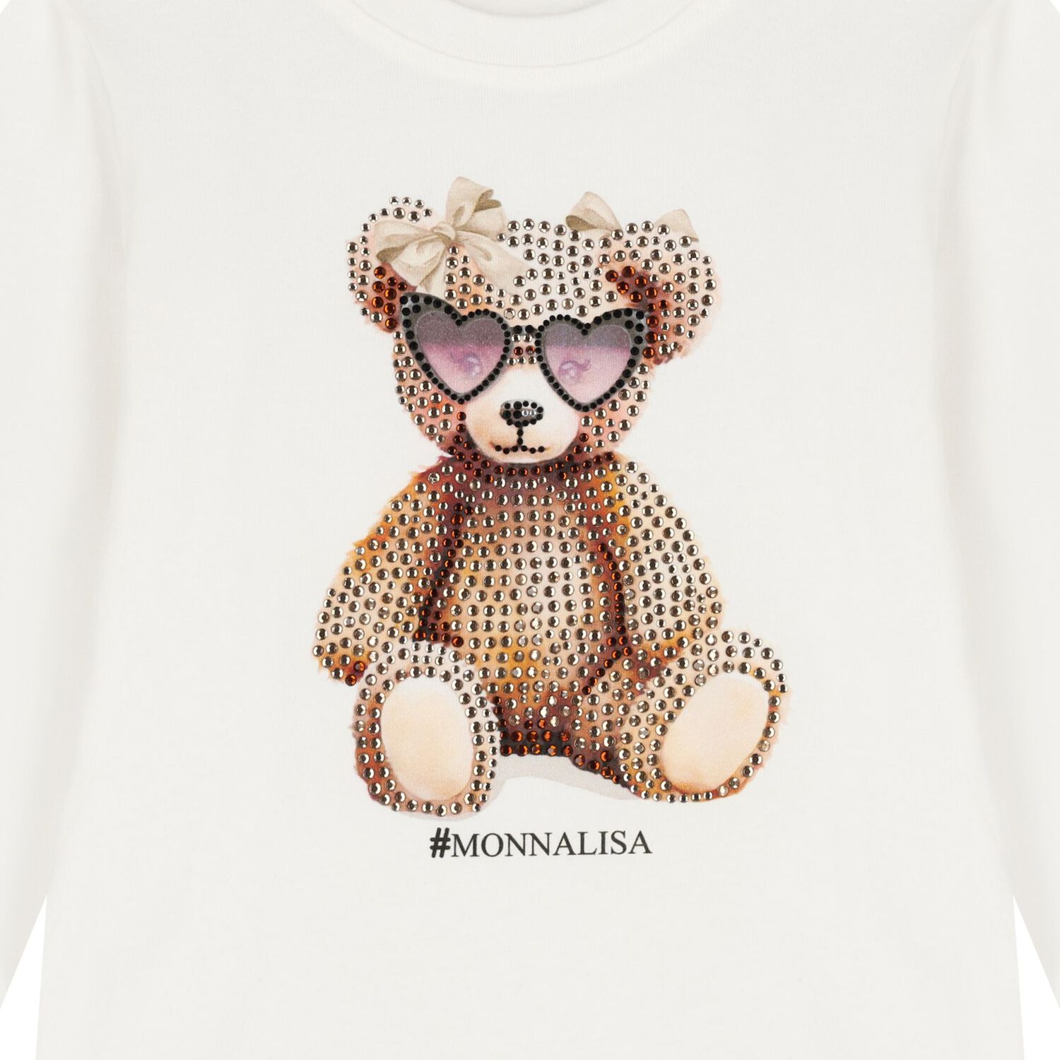 Girls Ivory & Black Teddy Bear Leggings Set, 1, hi-res