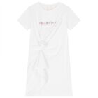 فستان بشعار  الورود باللون الابيض للبنات, 1, hi-res