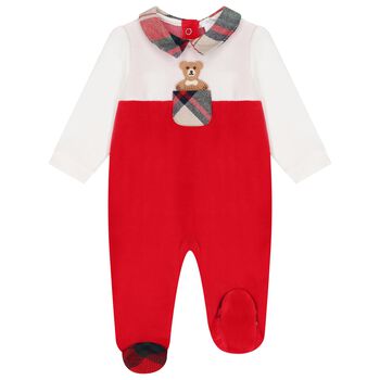 افرول تيدى بير باللون الابيض والاحمر 