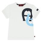 Younger Boys White Logo T-Shirt, 1, hi-res