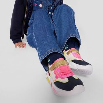 Girls Multi-Coloured Logo Trainers