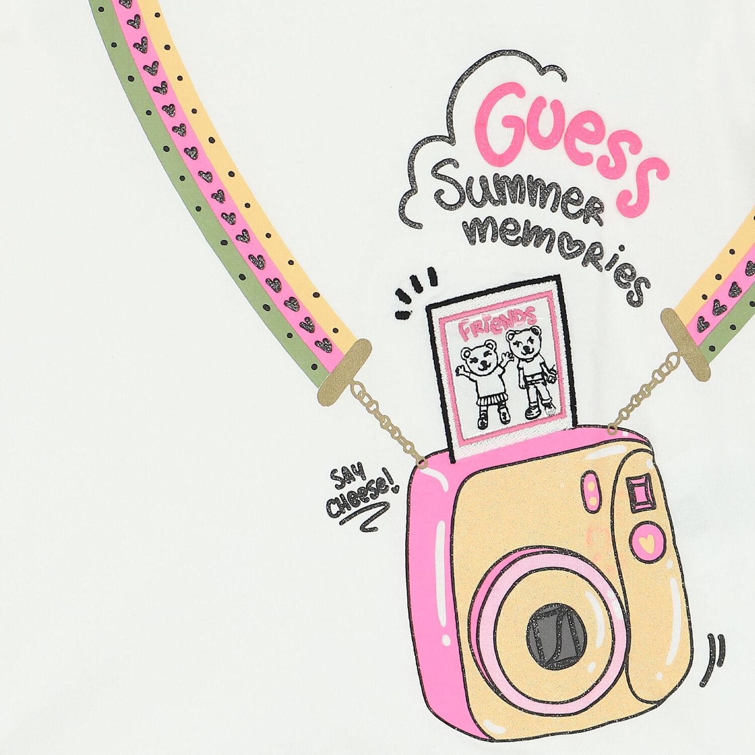 Girls White Camera T-Shirt, 1, hi-res