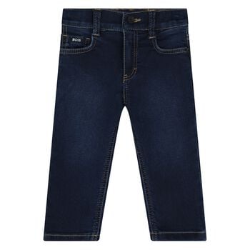 Younger Boys Navy Blue Logo Denim Jeans