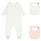 Baby Girls White & Pink Babygrow Gift Set , 1, hi-res