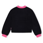 Girls Navy Blue Sequin Heart Sweater, 1, hi-res