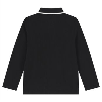 Boys Black Logo Polo Shirt