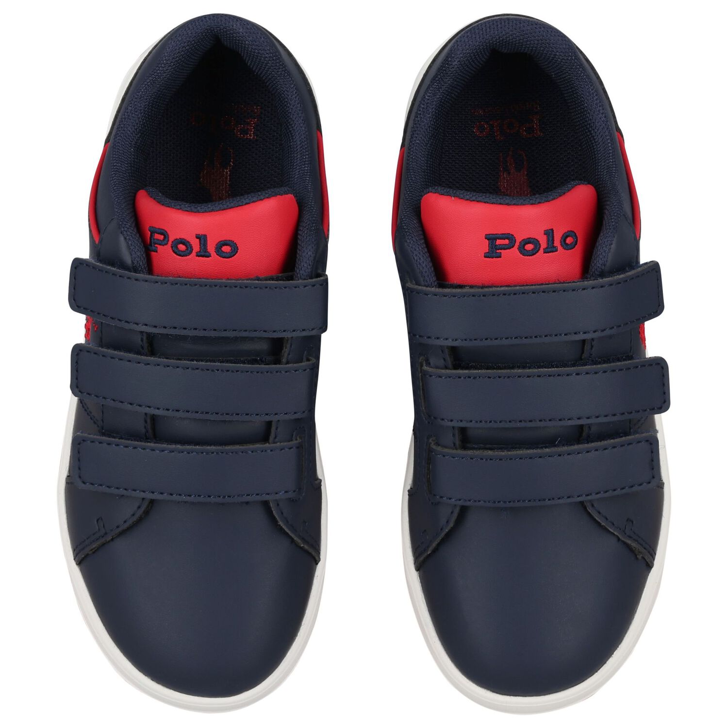 Boys Navy Blue & Red Logo Trainers, 1, hi-res image number null