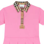Younger Girls Pink Checkered Polo Dress, 1, hi-res