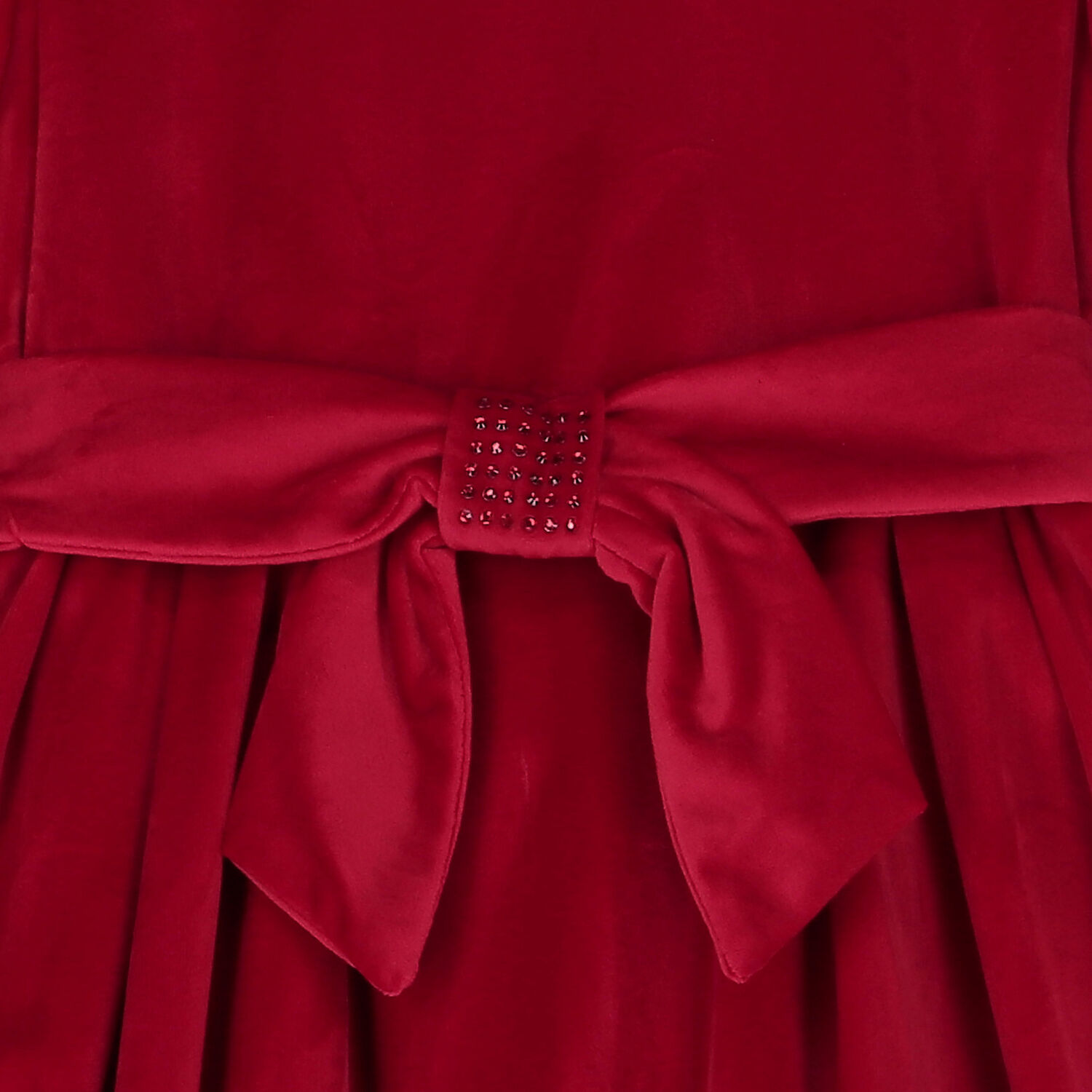 فستان بنات بأكمام باللون الاحمر, 1, hi-res