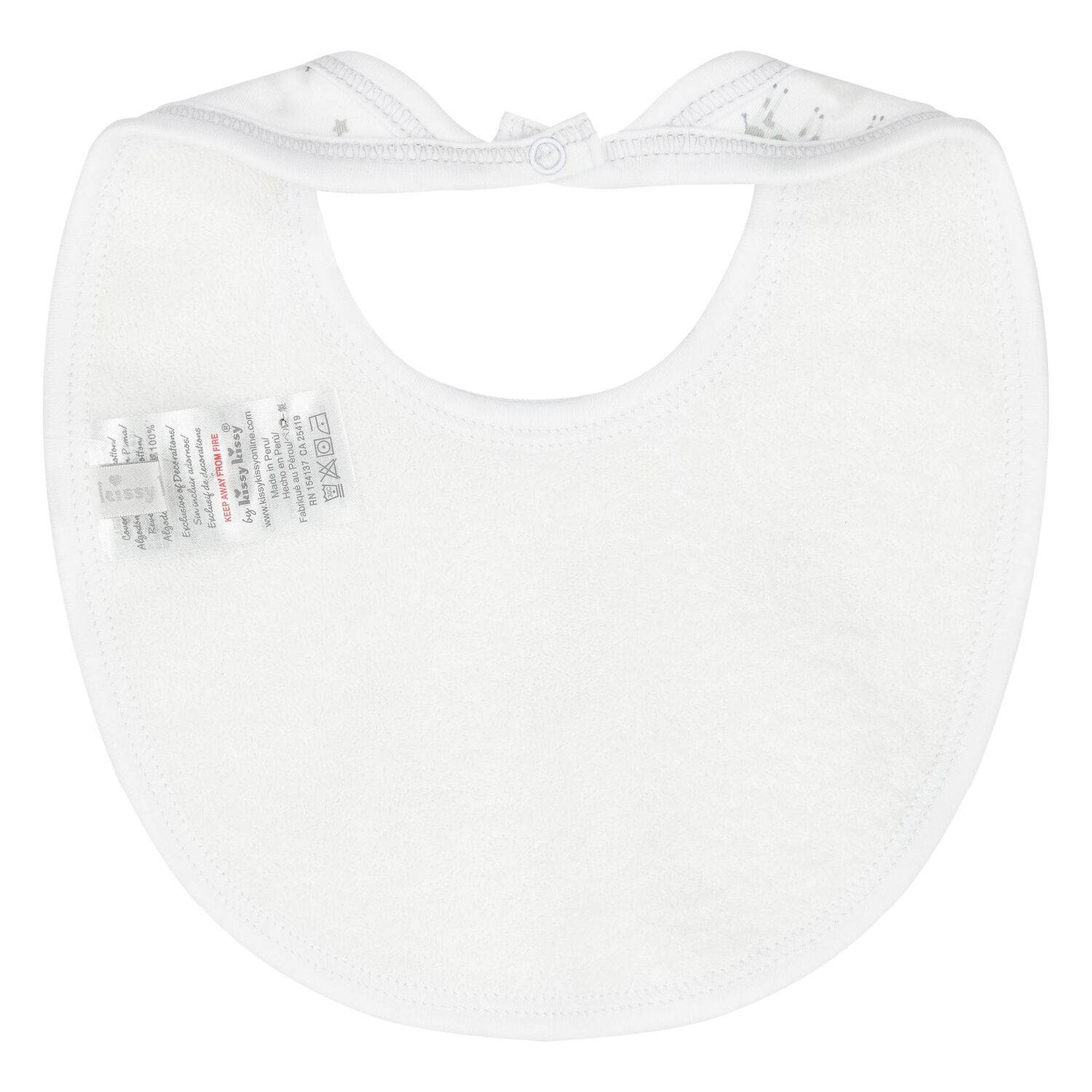 White & Grey Giraffe Baby Bib, 1, hi-res