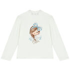 Girls Ivory Long Sleeve Top, 2, hi-res