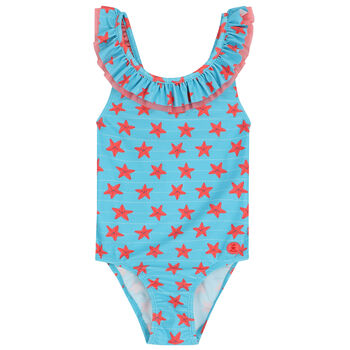 Girls Blue Starfish Swimsuit