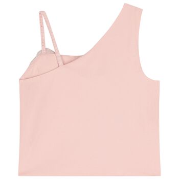 بلوزة بتطريز وردة باللون الوردي للبنات