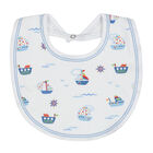 Baby Boys White Boats At Sea Bib, 1, hi-res