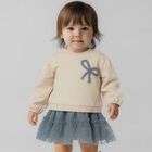 طقم تنورة تول باللونين البيج والأزرق للفتيات الصغيرات, 1, hi-res