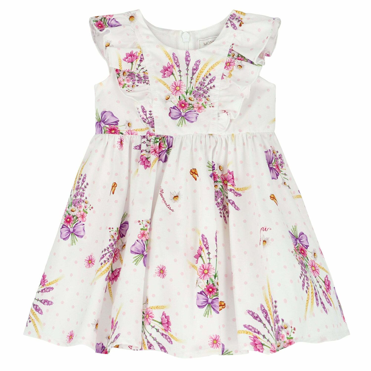 Baby Girls White Floral Dress, 1, hi-res image number null