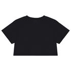 Girls Black Logo Rhinestones T-Shirt, 1, hi-res