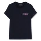 Girls Navy Blue Logo T-Shirt, 1, hi-res