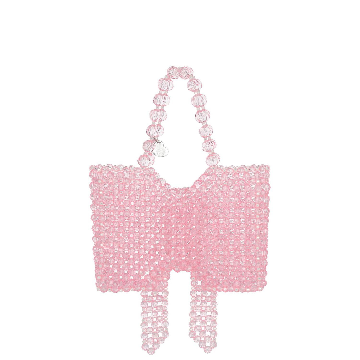 Girls Pink Crystal Beads Hand Bag, 1, hi-res image number null