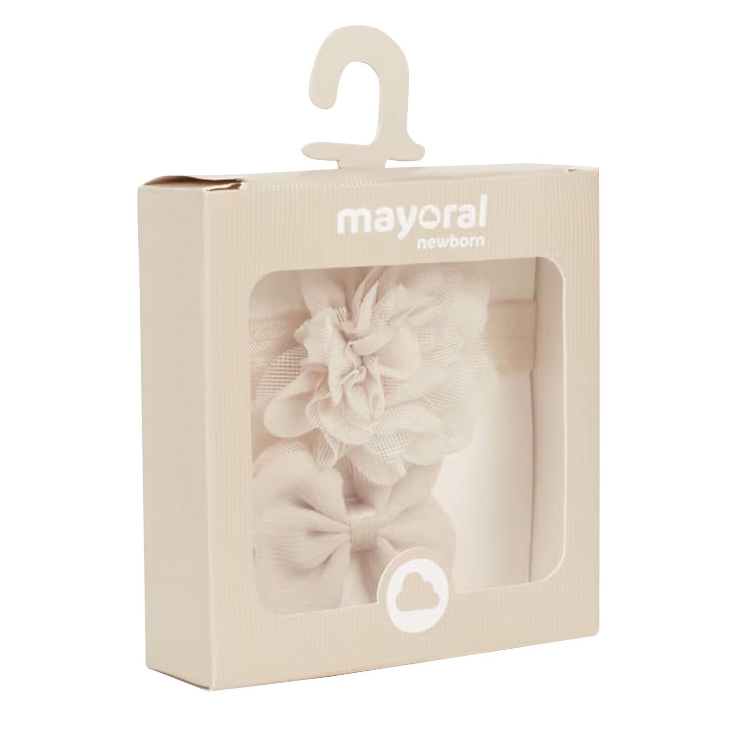 طقم بنات ربطة رأس باللون البيج, 2, hi-res