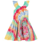 Girls Multi-Colored Tie Dye Ruffled Dress, 2, hi-res