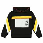 جاكيت بالقبعة بالشعار اسود للاولاد, 1, hi-res