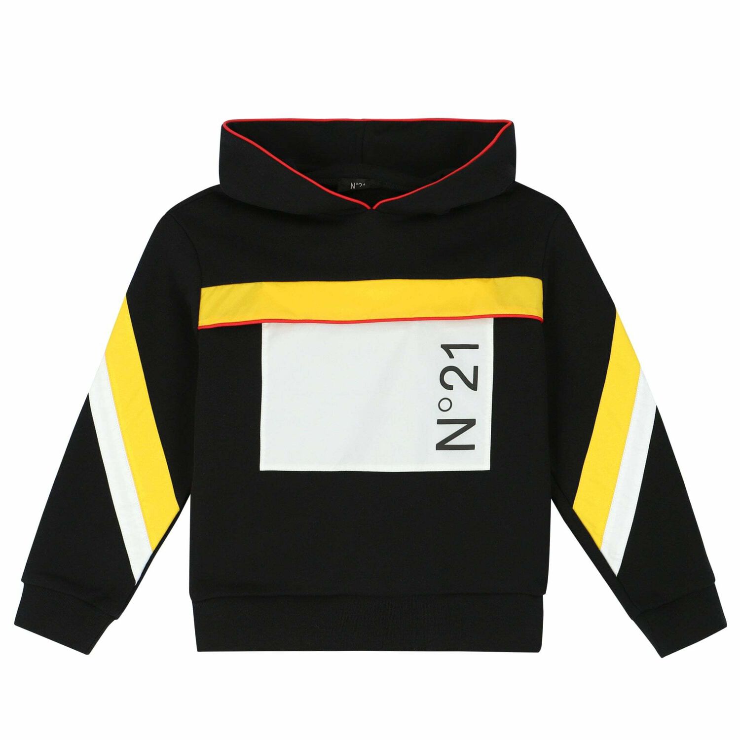 جاكيت بالقبعة بالشعار اسود للاولاد, 1, hi-res image number null