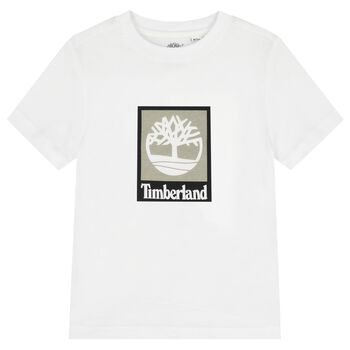 تيشيرت بالشعار باللون الأبيض للأولاد