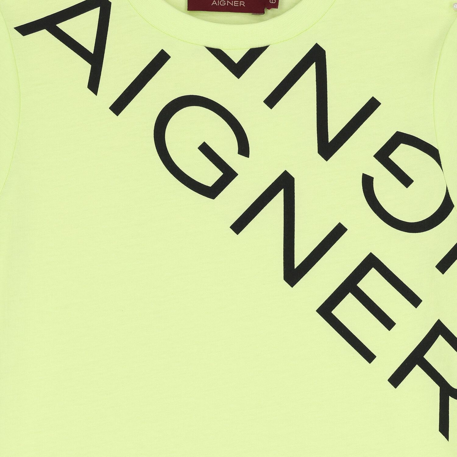 Boys Green Logo T-Shirt, 3, hi-res image number null