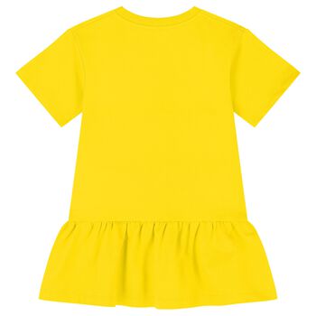 Girls Yellow Teddy Bear Logo Dress
