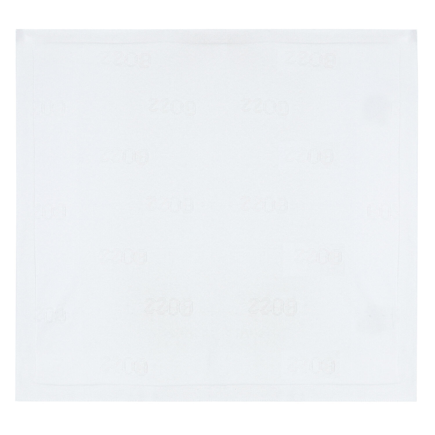 White Logo Knitted Baby Blanket, 2, hi-res