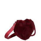Girls Burgundy Fur Heart Bag, 1, hi-res