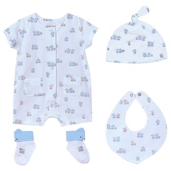 Baby Boys Blue Romper Gift Set