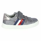 Girls Silver Logo Trainers, 1, hi-res